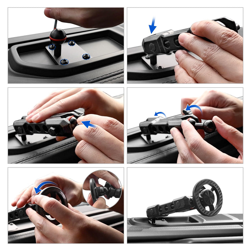 sukemichi Phone Mount for 2024 2025 2026 Jeep Wrangler, Dashboard Phone Holder Dash Mount for New Jeep Wrangler JL JLU 4XE Jeep Gladiator JT Accessories, Magsafe Phone Mount Fit 12.3" Screen