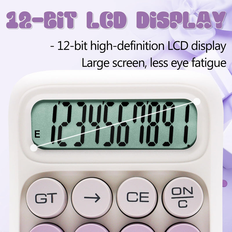 Mechanical Switch Calculator,10 Digits,Large LCD Display,Purple Calculator Big Buttons,Cute Calculator,Calculators Desktop Calculator,Aesthetic CalculatorMechanical Switch (Gradient Purple, S) Gradient Purple