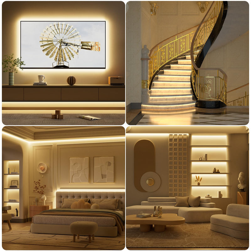 [AUSTRALIA] - PAUTIX Warm White LED Strip Light 24V LED led Light Strip with Remote,3000K Super Bright 16.4ft/5m cob led Strip Light Dimmable Timer for Bedroom,Kitchen,Mirror,Cabinet,Shelf 16.4ft 3000K(Upgraded) 