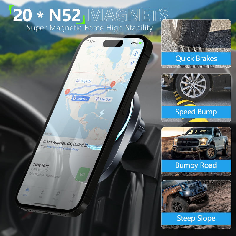 CLEC for Chevrolet Equinox 2020-2024 Magnetic Wireless Charger Car Phone Holder Mount Custom Fit for Chevrolet Equinox Chevy 15W Fast Charging Car Phone Holder Wireless Charger