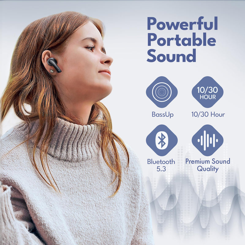 Groovz True Wireless Earbuds with Charging Case - Designed and Engineered in The USA - IPx4 Water Resistant Bluetooth Earbuds Compatible with Apple and Android - 27Hrs Battery Life - Peacock