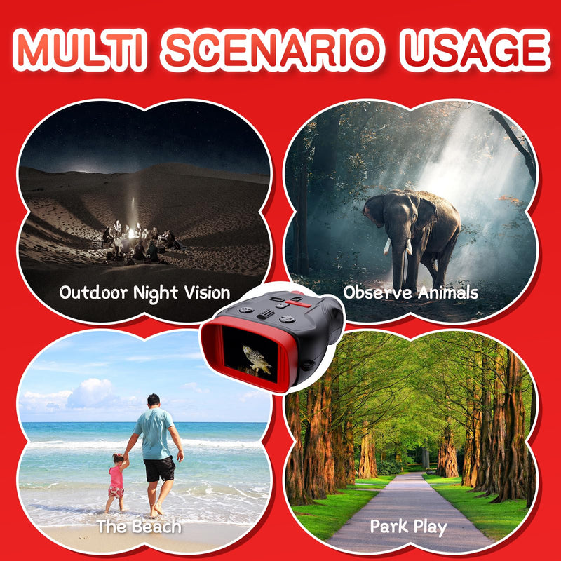 [AUSTRALIA] - Kids Toys Night Vision Goggles for Kids Ages 5 and Up Gifts for Kids 32GB Card, 5X Zoom Kids Camera Night Vision Binoculars for Kids for Kids 