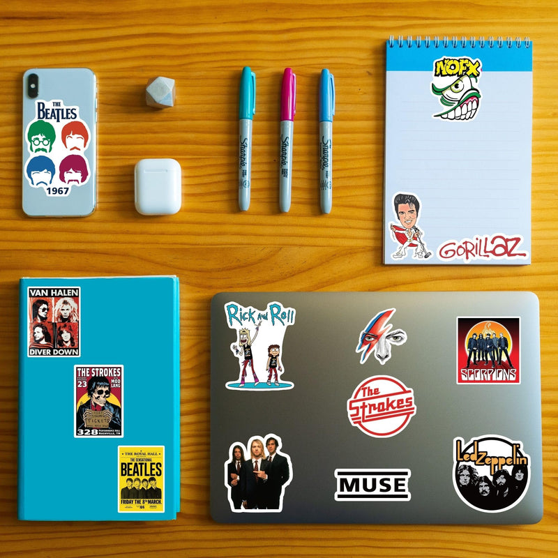 500 PCS Rock Band Stickers Pack Colorful VSCO Waterproof Stickers, Cute Aesthetic Stickers. Water Bottle, Laptop, Phone, Skateboard Stickers for Girls - Boys - Adults -Teens .., Vinyl Sticker