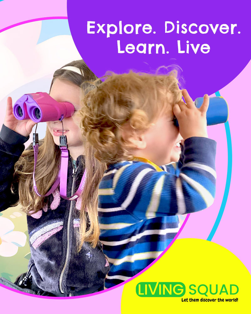 Kids Binoculars 8x21 Focus-Free Pink – Shockproof Outdoor Adventure Gear for Girls & Boys Ages 3-12 – No-Adjustment Point & Look Design, Real 8X Magnification STEM Toy for Bird Watching, Hiking Pink/Purple