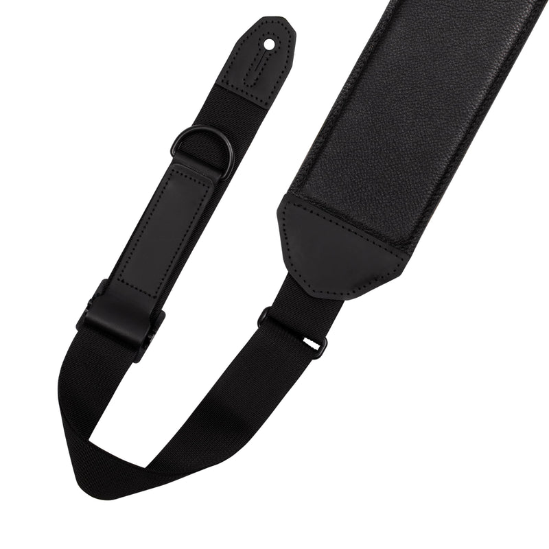 Levy's Leathers Right Height™ 3.5” Wide Garment Leather Padded Bass Guitar Strap in Black (MRH4GF-BLK) Suede / Garment Leather Black - 3.5"