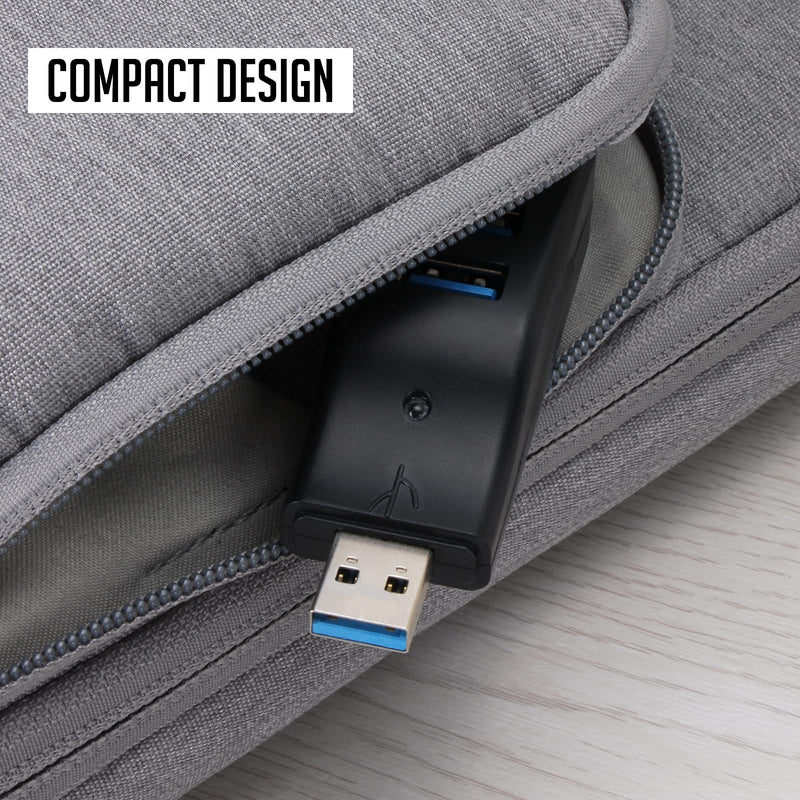 VCOM 4-Port USB 3.0 Data Hub for Laptop, Portable Mini USB A Splitter High Speed for Desktop Computer, Surface Pro, USB Sticks, Flash Drive, Mobile HDD, Headset, Keyboard, Mouse