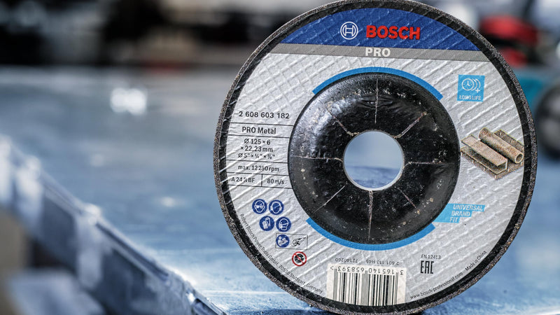 Bosch 1x PRO Metal Longlife Grinding Disc for Small Angle Grinder and Bore 22.23 mm (for Steel, Ø 125 mm, Professional Accessory Small Angle Grinder) Grey
