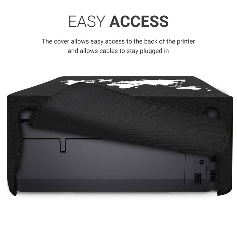 kwmobile Cover Compatible with HP OfficeJet Pro 6000series - Durable and Resistant Printer Dust Cover - Travel Outline White/Black Travel Outline 02-01