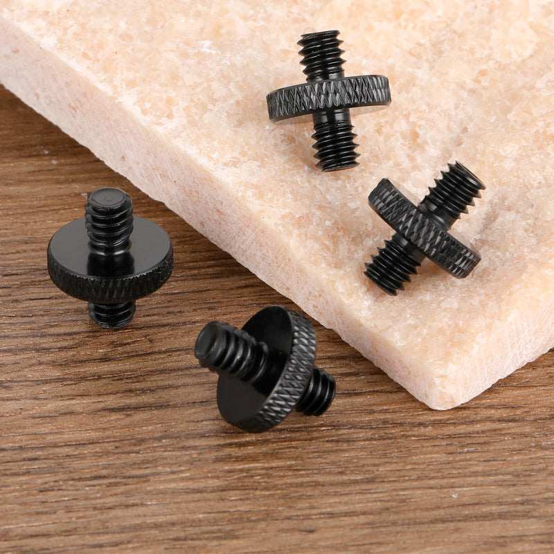 1/4" Male to 1/4" Male Tripod Screw, 4 PCS Standard Camera Cage Mount Threaded Light Stand Screw, Double Head Converter Precision Made for Shoulder Rig Stud Mounting Accessories