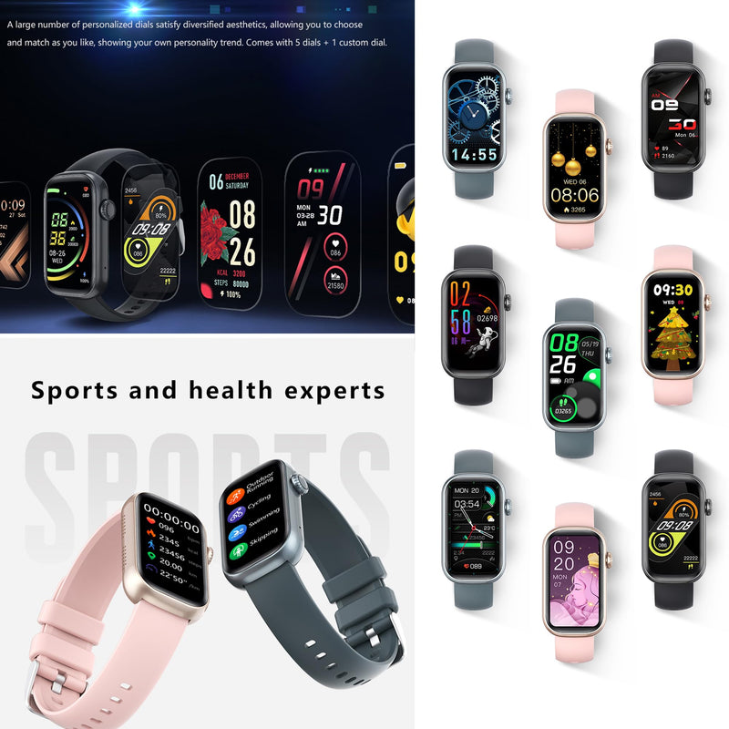 ZPIMY 1.47” AMOLED Smart Watch for Women (Make/Answer Call), 5ATM Waterproof Mens Smartwatch, Fitness Tracker Smartwatch for Android iPhones, Digital Watches Step Counter, 2 Straps (Black) Black