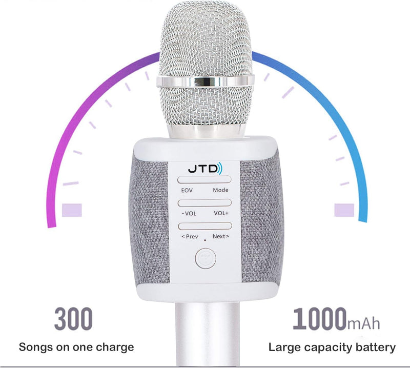 TOSING XR Wireless Bluetooth Karaoke Microphone,Louder Volume 10W Power, More Bass, 3-in-1 Portable Handheld Double Speaker Mic Machine for iPhone/Android/iPad/PC (dark grey)