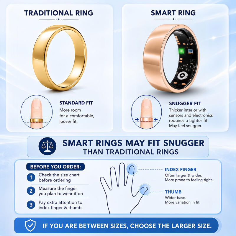 Smart Ring for Women & Men, Sleep and Stress Fitness Tracker (Rose Gold 9) | No Subscription Fee, iOS and Android, IP68 Water Resistance, Sleep and Naps, Activity Tracking, Women's Health, Family Care Rose Gold