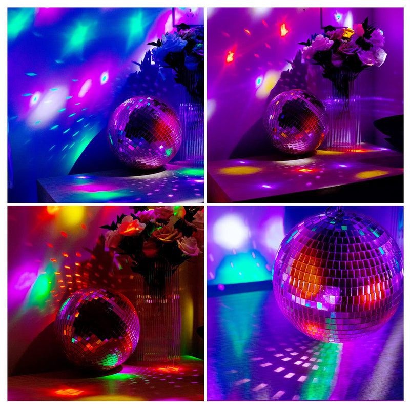 Mirror Disco Ball Decor with Hanging Ring 8" Large Pink Disco Ball Ornament for Disco Party Decorations,70s Theme Party, DJ, Wedding, Birthday,Christmas 8inch