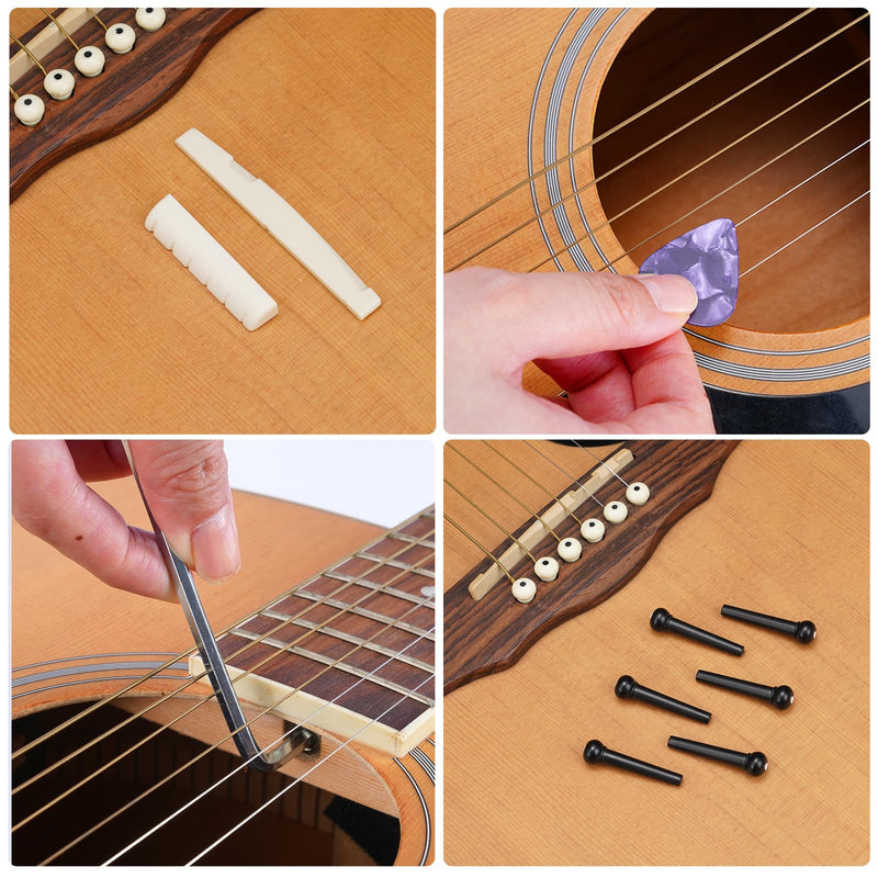 72Pcs Guitar Tool Kit, Guitar Repair Kit, Guitar Setup Kit, Professional Guitar Repairing Maintenance Tool Kit for Luthier Beginner, Guitar Accessories for Acoustic Guitar Ukulele Bass Banjo 72 Pcs