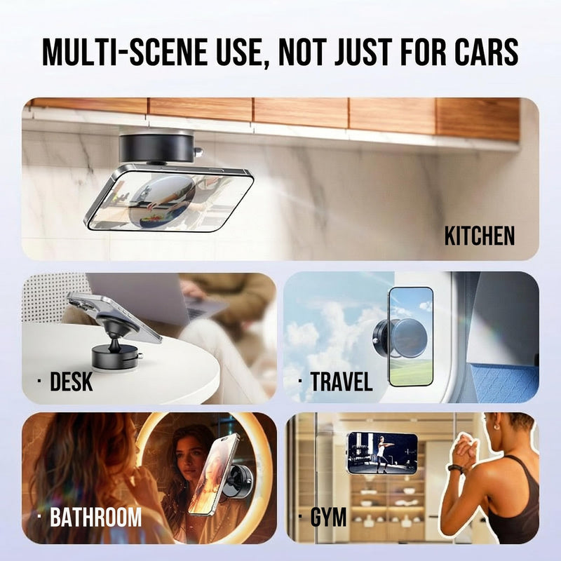 Vacuum Magnetic Car Phone Mount 360degrees Rotation Phone Holder for Car 17 N52 Magnets Strong Suction Cup Phone Mount for Latest Smartphones 16 15 14 13 12 Android Cell Phone Holders