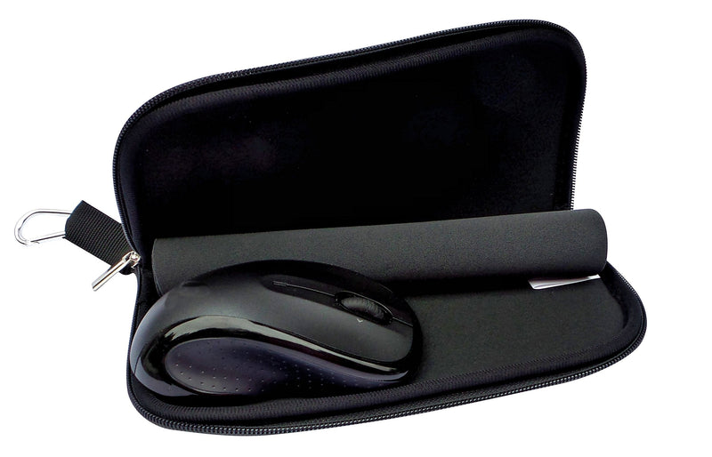 Travel Mouse Case Electronics Organizer Bag | Laptop Cord Cable Accessory Pouch with Extra Rolled Up Travel Mouse Pad | Pouch Also Unzips Flat Into Mouse Pad (Black) charcoal