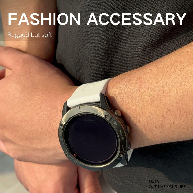 26mm watch band for garmin fenix 5x 6x 7x 3 hr quickfit 26 watch band for garmin women men silicone White and Yellow Bundle