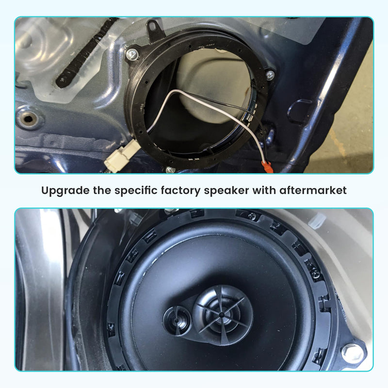 5.25"-6.5" Front Door Speaker Adapter Bracket for 1995-2016 Chrysler/Dodge/Jeep, 5 1/4 - 6 1/2 Inch Aftermarket Speaker Ring Adapter Solid Plastic, 2PCS