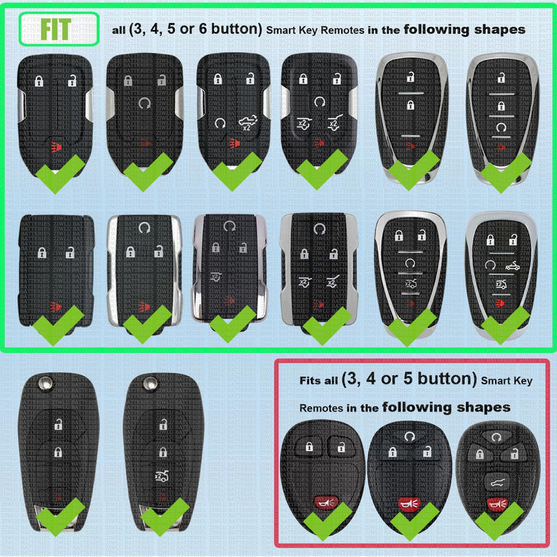 Key Fob Battery Replacement for Chevrolet GMC Chevy Silverado Tahoe Sierra Yukon Equinox Malibu Cruze Impala Terrain Acadia Blazer Camaro Canyon Colorado Cruze Suburban Sonic Spark Trax Remote Key