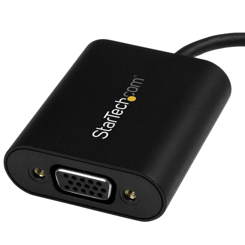 StarTech USB-C to VGA Adapter, 1920 x 1200, TAA, HD video (CDP2VGASA) | USB-C to VGA monitor or projector, Presentation Mode toggle