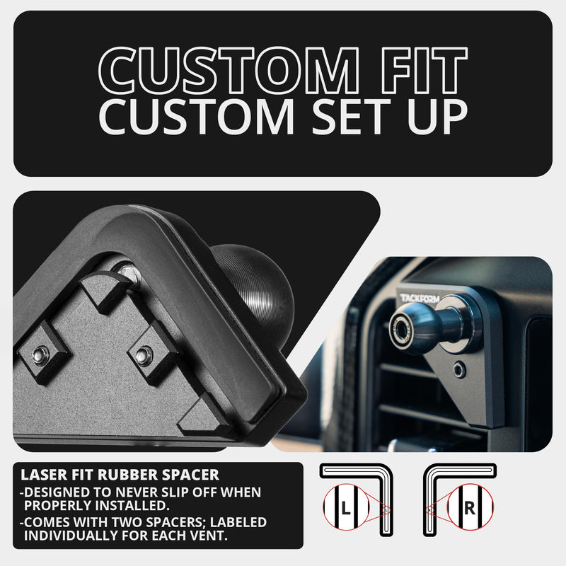 Tackform Link Vent Mount Magnetic Phone Holder - Compatible with '21-'25 Ford F150 & Raptor, '23-'25 Ford Super Duty | Aluminum Base | Short Reach | NOT Compatible with MagSafe Standard-Magnetic