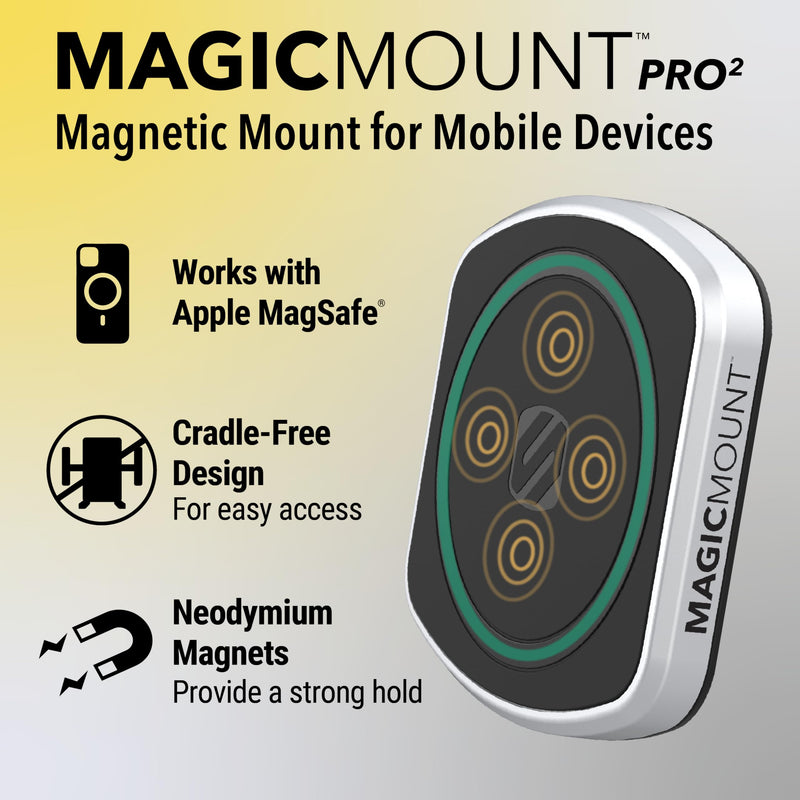 Scosche MP2WD2HD MagicMount™ Pro2 XL Heavy Duty, Strong Suction Cup Cell Phone Mount with Long Arm Windshield/Dashboard Phone Holder and Anti-Shake Stabilizer for iPhone, Android, Tablet, Car, Truck MagSafe - Extendo Window / Dash Suction Pro