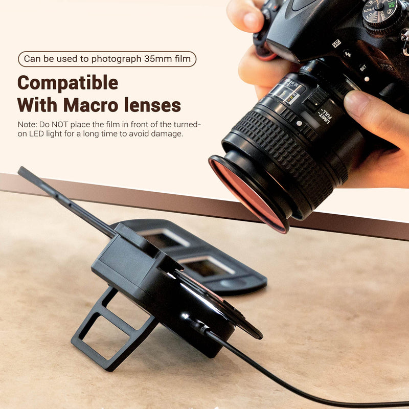 JJC 35mm Film Digitizing LED Light with Film Retriever Tool, 10-Level Brightness Backlight for Slide and Negative Scanning
