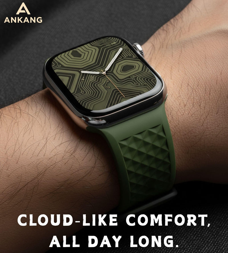 Sport Band for Apple Watch: Silicone Bands for Apple Watch Series 4 5 6 7 8 9 10 SE Ultra 49mm 42mm 44mm 45mm - Breathable Rubber Sports Strap for Workout - Women Men - m/l White Black Green