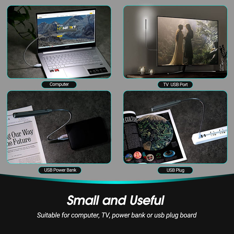 USB LED Light - 8 Super Bright LED Reading Lamp - No Batteries Needed - PC & Mac Compatible (ULT05 Silver)