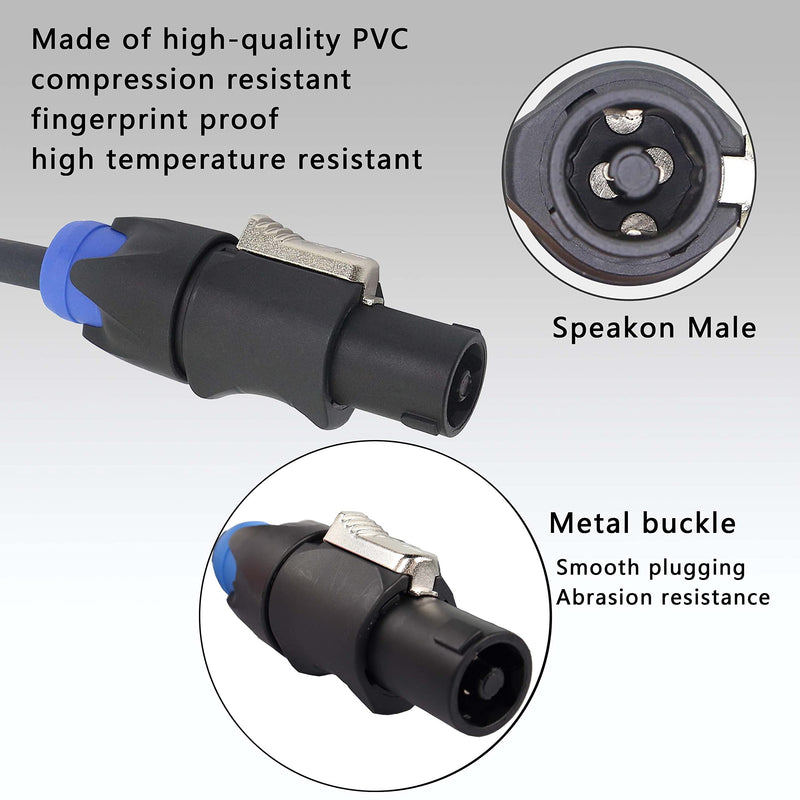 [AUSTRALIA] - XMSJSIY Speakon to 1/4" Mono Speaker Cable, 6.35mm TS Plug to Speakon Male Speaker Wire 14 Gauge Audio Amplifier Connection Cord for DJ/PA Speaker Cord with Twist Lock -2M (Speakon Male to TS) 