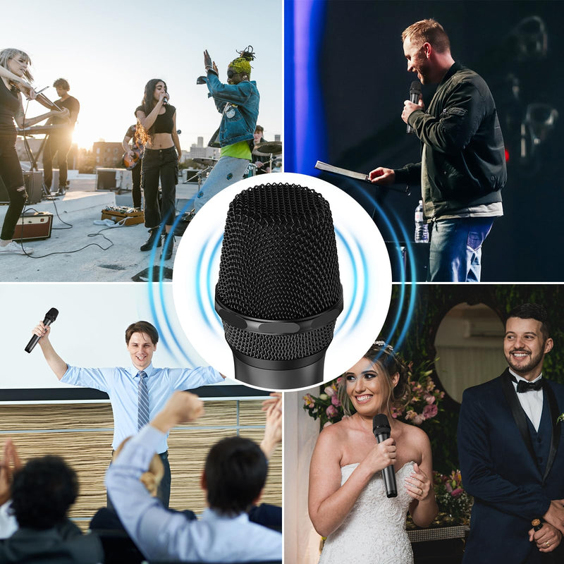 Wireless Two Microphone System with Dual-Channel Receiver, Professional UHF Metal Dual Handheld Cordless Dynamic Mic, 160 ft Range, Microphone for Karaoke, Party Singing, Lecture, DJ, Wedding