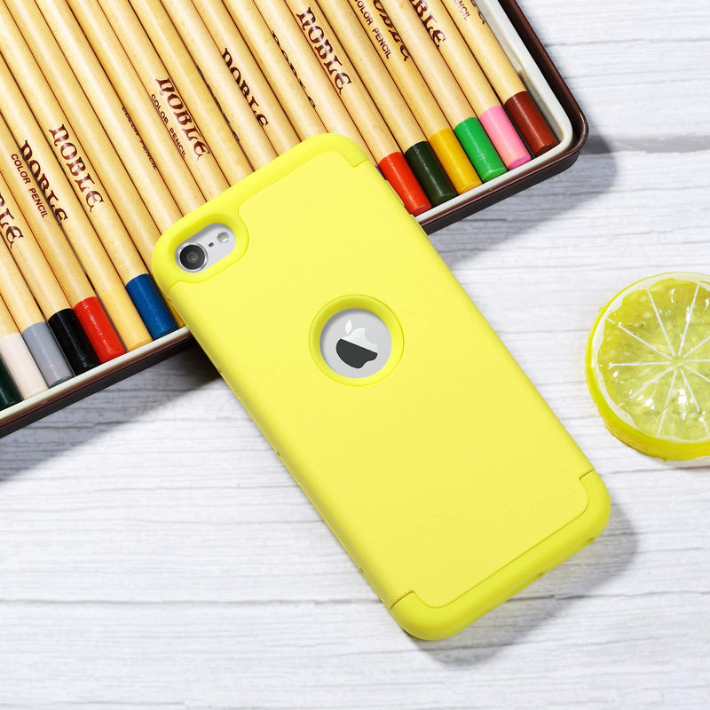 ULAK iPod Touch 7 Case, iPod Touch Case 6th Generation, iPod 5 Case, Heavy Duty High Impact Shockproof Protective Cover for Apple iPod Touch 5th/6th/7th Generation (Latest Model), Yellow