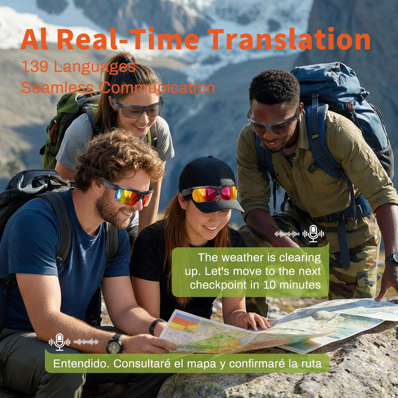 AI Smart Glasses - 2026 Upgrade with 20MP Camera, AI Voice Assistant & Real-World Recognition, EIS Anti-Bluetooth Audio Sunglasses, Sports Camera Glasses for Men and Women (Photochromic Lens) Photochromic