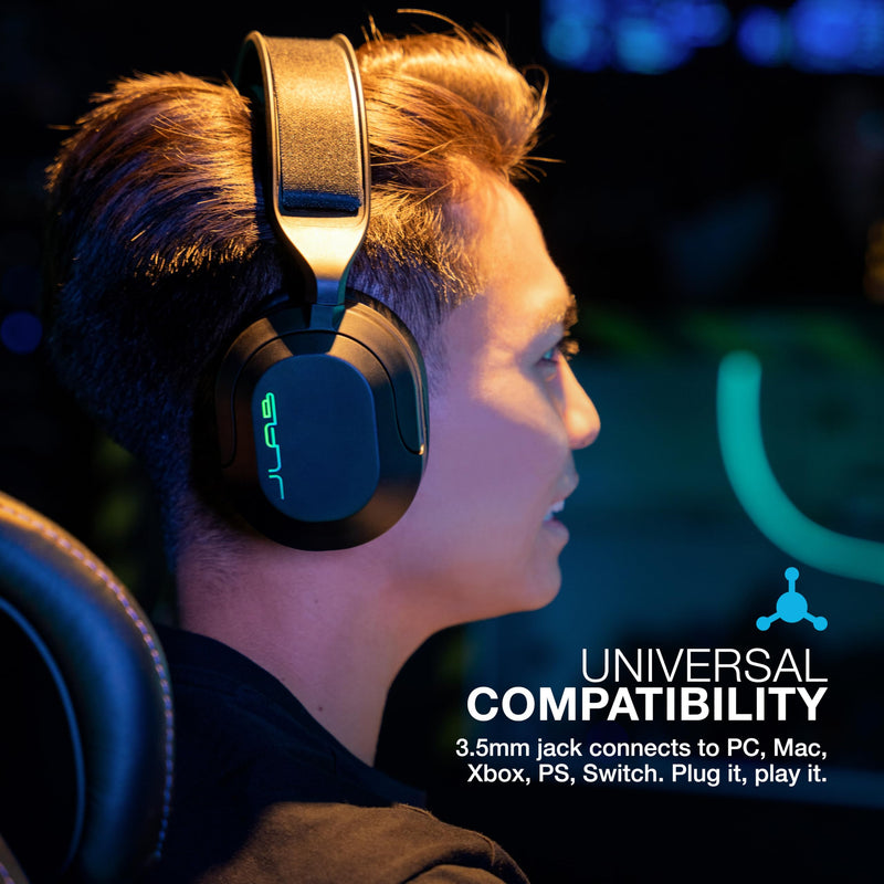 [AUSTRALIA] - JLab Nightfall Gaming Headset with Near-Field Directional Flip-to-Mute Rotating Boom Mic, 50mm Drivers and Sound Isolating Inner Shelf, Wired 3.5mm for PC, PS5, PS4, Xbox Series X/S, Xbox one, Switch 