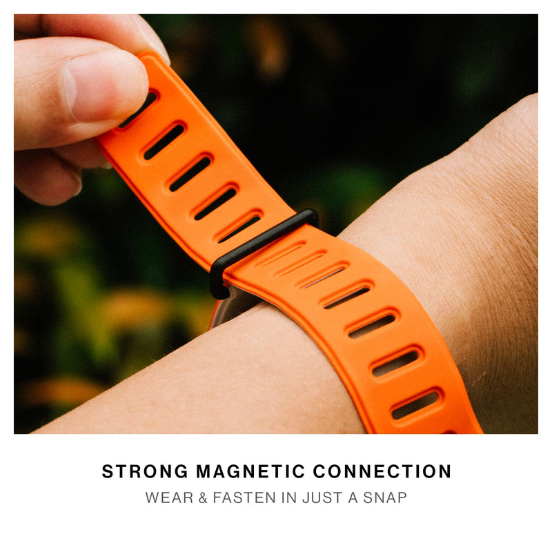 Native Union Active Band | Magnetic Apple Watch Band – Double Sided Reversible Silicone Strap – Adjustable Length – Breathable & Sweat Proof for Sport Black 44/45/46/49mm