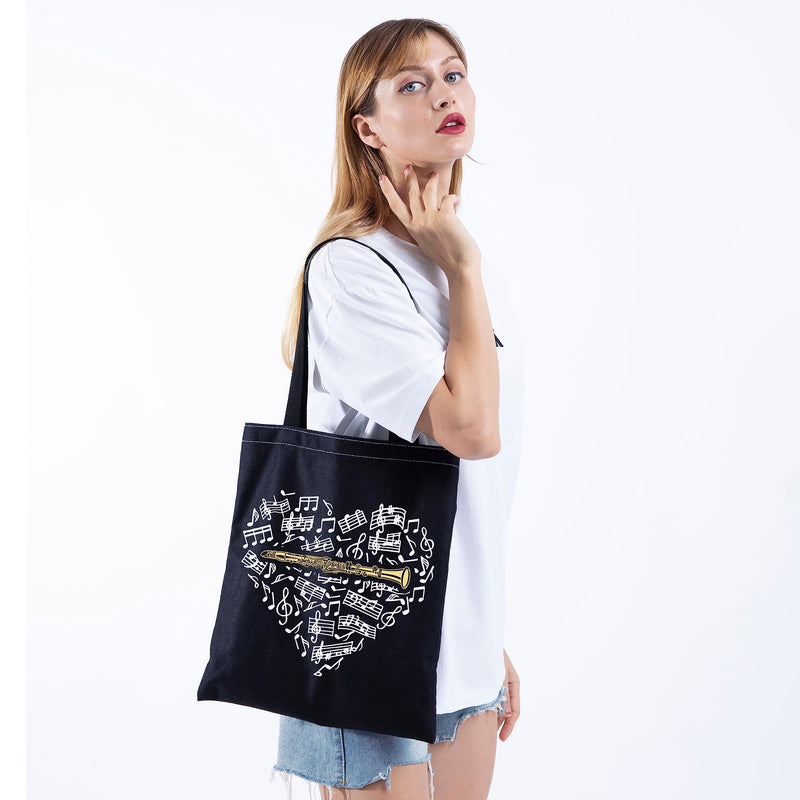 TSOTMO Clarinetist Tote Bag Music Lover Gift Music Recording Studio Gift Clarinet Gift For Women Clarinet Tote