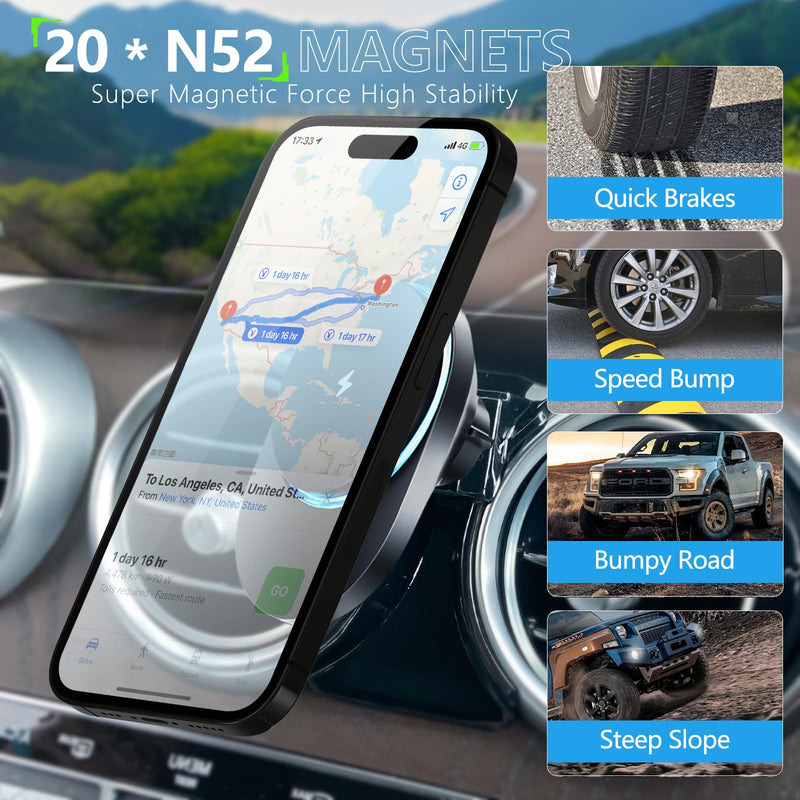 CLEC for Mercedes-Benz GLC-Class 2016-2022 C-Class 2015-2021 Magnetic Wireless Car Charger Phone Holder Mount for Benz GLC-Class 2016-2022 C-Class 2015-2021 15W Fast Charging Car Phone Holder Charger