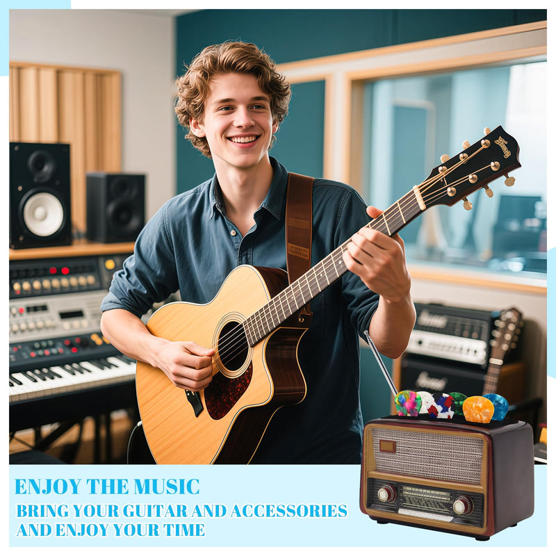 [AUSTRALIA] - rain bunny Guitar Picks Holder Box, Guitar Pick Display Holder, Amp Speaker Styled Pick Holder, Pick Stand for Picks Storage and Display, Stylish Organizer for Music Enthusiasts and Musicians (Brown) Brown 