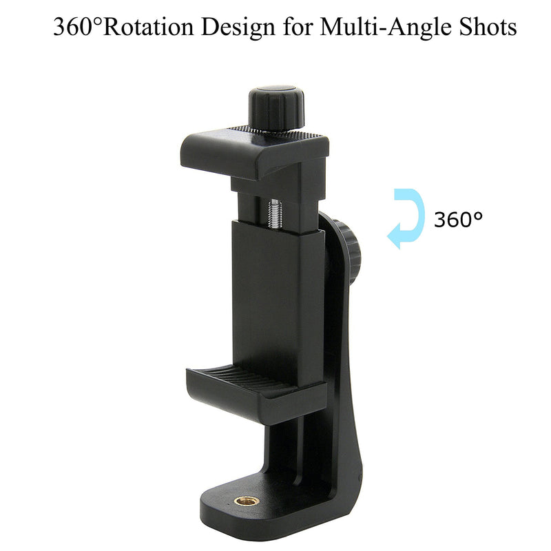 Ailun Tripod Phone Mount Holder Head Standard Screw Adapter Rotatable Digtal Camera Bracket,Compatible for Most Cellphones iPhone black