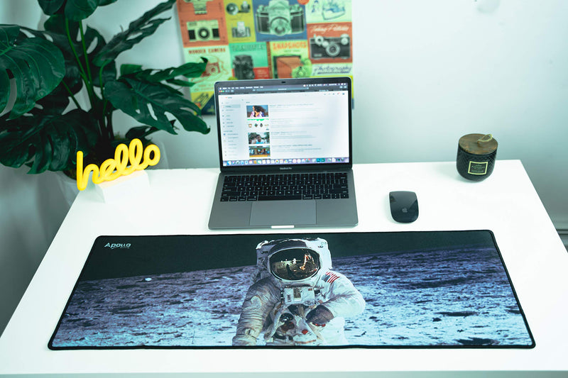 Apollo Gaming Extended Mouse Pad, Large NASA Astronaut Space Design Microfiber Mousepad, (31.5×11.8), Large XXL Extended Desk Mat. Long Computer Keyboard Mouse Mat Mousepad for Office/Gaming/Home