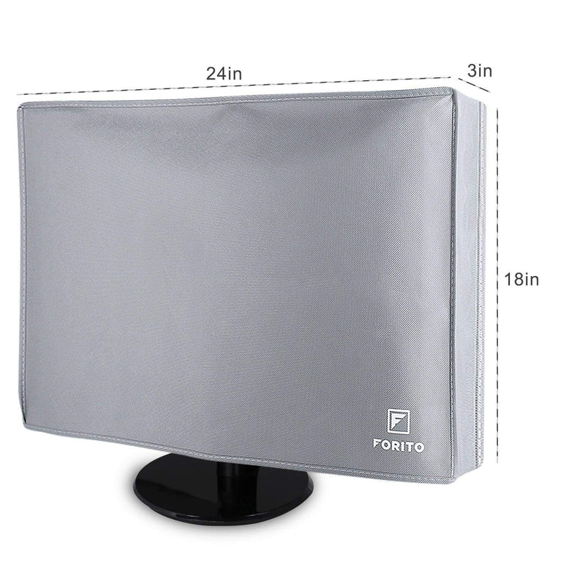 23" 24" 25" Univesal Monitor Dust Cover Scratch Resistance Nonwoven Full Body Sleeve for 23" 24" 25" Computer Monitor LED LCD Screem (Size: 24W x 18H x 3D)-Gray 23-25 Inch 23-25" -Gray
