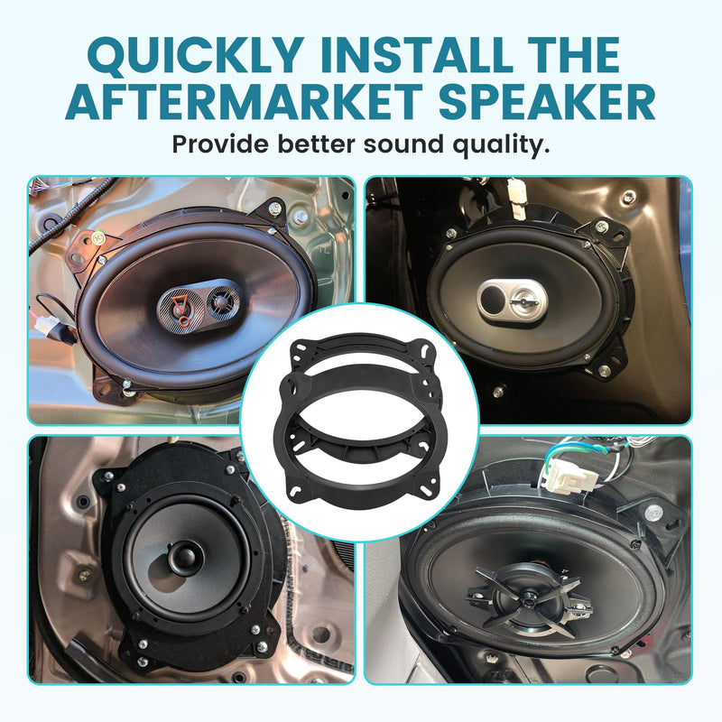 6×9 Inch Front Door Speaker Spacer Bracket Adapter for Select 2003-2014 Toyota Camry/Avalon/ 4Runner Lexus Gx/Rx, 6×9” Speaker Ring Adapter Solid Plastic Aftermarket Speaker Adapter
