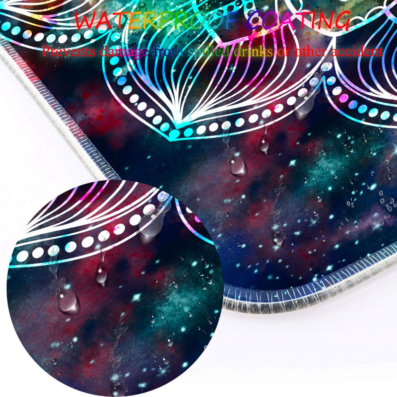 RGB Gaming Mouse Pad and Coasters Set,Mandala in Galaxy Extended Soft Led Mouse Pad with 10 Lighting Modes, Anti-Slip Rubber Base,Computer Keyboard Mouse Mat 800 x 300mm / 31.5×11.8 inches Mandala in Galaxy