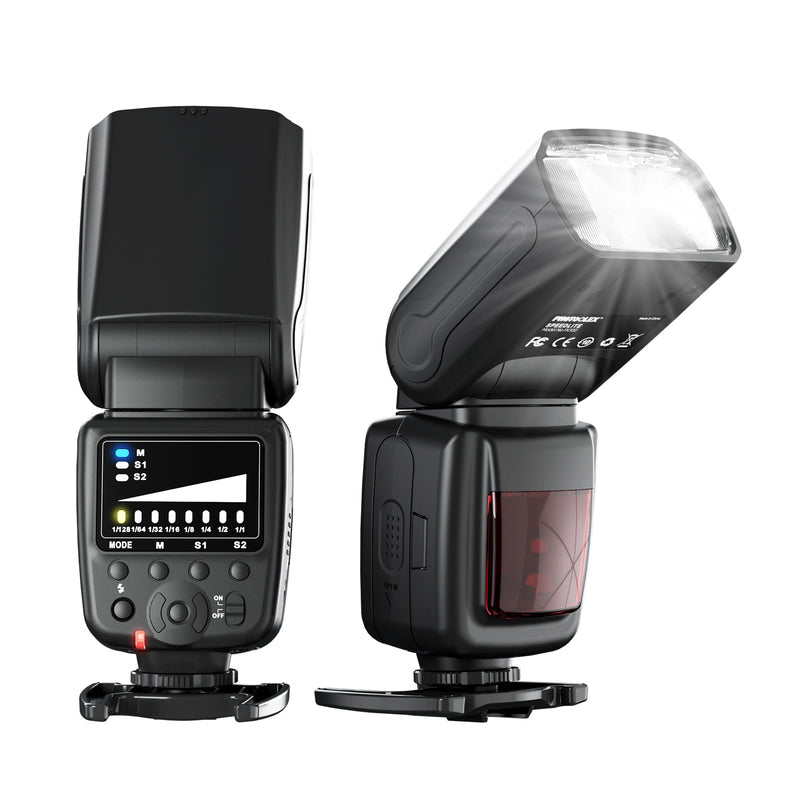 PHOTOOLEX Camera Flash for Canon Nikon Sony Panasonic Olympus Fujifilm Pentax Sigma Minolta Leica and Other SLR Digital and Digital Cameras with Single Contact Hot Shoe no flash trigger