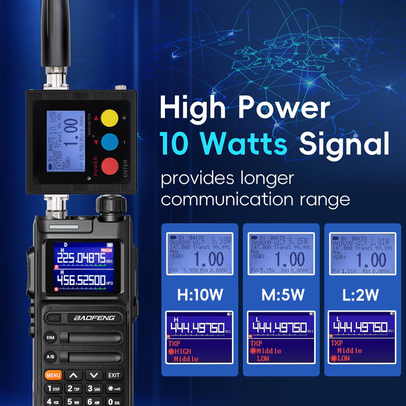 [AUSTRALIA] - BAOFENG UV26 Ham Radio 10W (New Gen 5RM) Long Range Handheld Rechargeable Walkie Talkies with Earpiece, 2500mAh Type-C Battery, 771 & Air/Police Band Antenna, Rapid Two-Way Radios - 1 Pack Full Kit UV26-10Watt-1Pack 