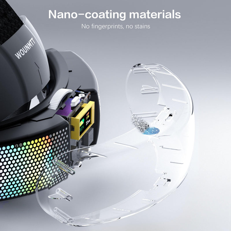 Head Strap with 10000mAh Battery for Meta Quest 3/3S – Transparent RGB Lighting, Smart Power Display & Carbon Fiber Finish, Adjustable VR Headset Strap for Enhanced Comfort and Balance