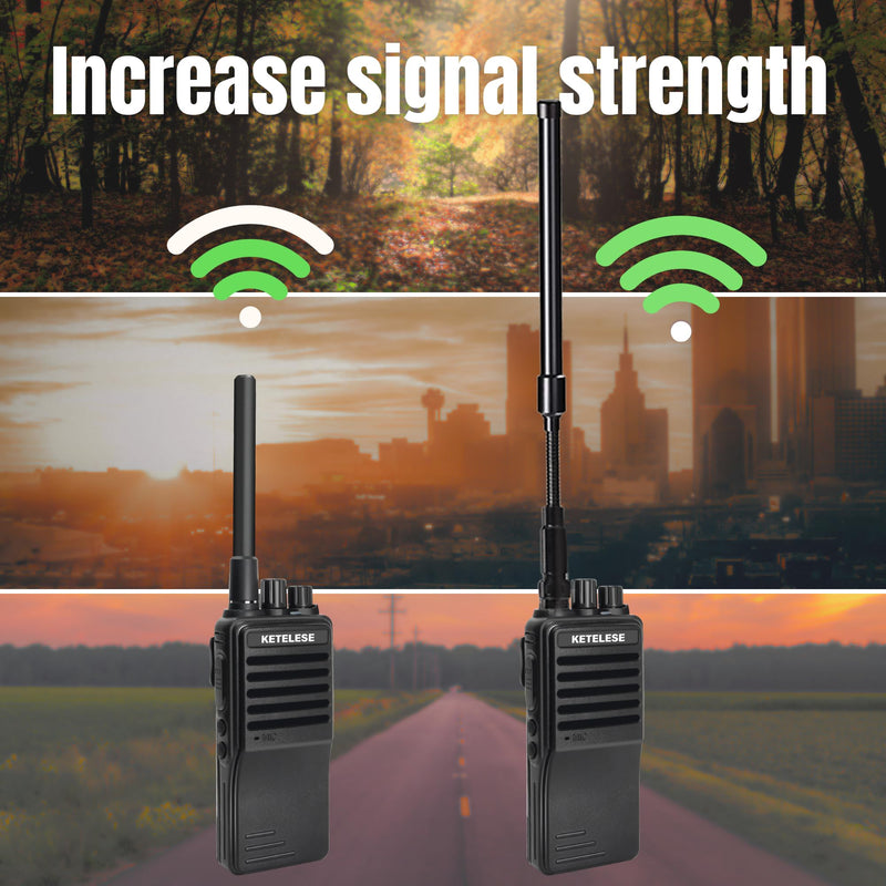 GMRS Antenna Ham Radio, Dual Band Antenna for Walkie Talkies 136-174 400-470 MHz 15.4" SMA Female Whip Antenna for Two Way Radio (Antenna Only)