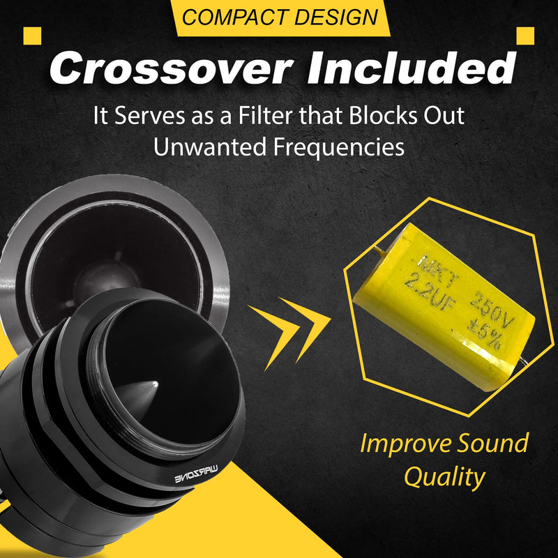 Warzone WZ45TW 1.7-Inch Super Tweeter Speaker, 4 Ohm, 1500W Max Power, 106dB Sensitivity, Titanium Diaphragm, CCAW Voice Coil for Pro Car Audio