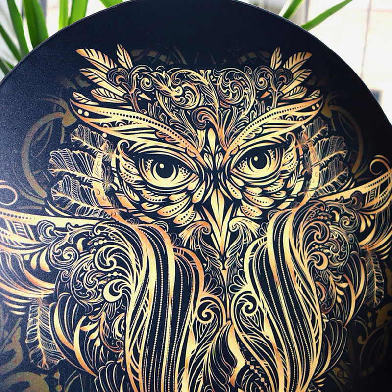 Owl Shaman Drum, 10 Inch Owl Pattern Handmade Shaman Drum With Drum Stick, Instrumental Shaman Alchemy Moon Drum, Sound Healer Shaman Drum For Spiritual Music, Reflection Meditation (#1)