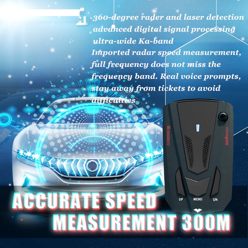 Newly Laser/Radar-Detector for Cars with Led Display, Long Range Detection, Mute Memory, City/Highway Mode, Ideal Gifts for Cars (Black)